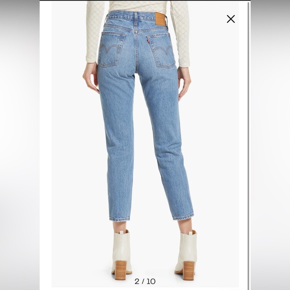 Levi’s Wedgie Icon Ripped High Waist Ankle Slim Jeans - Picture 3 of 12